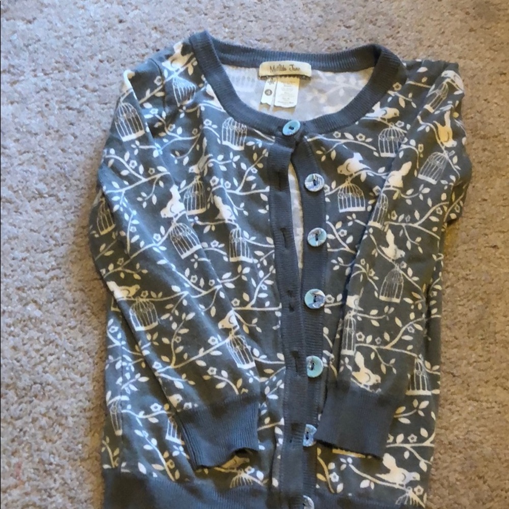 Cardigan with birds